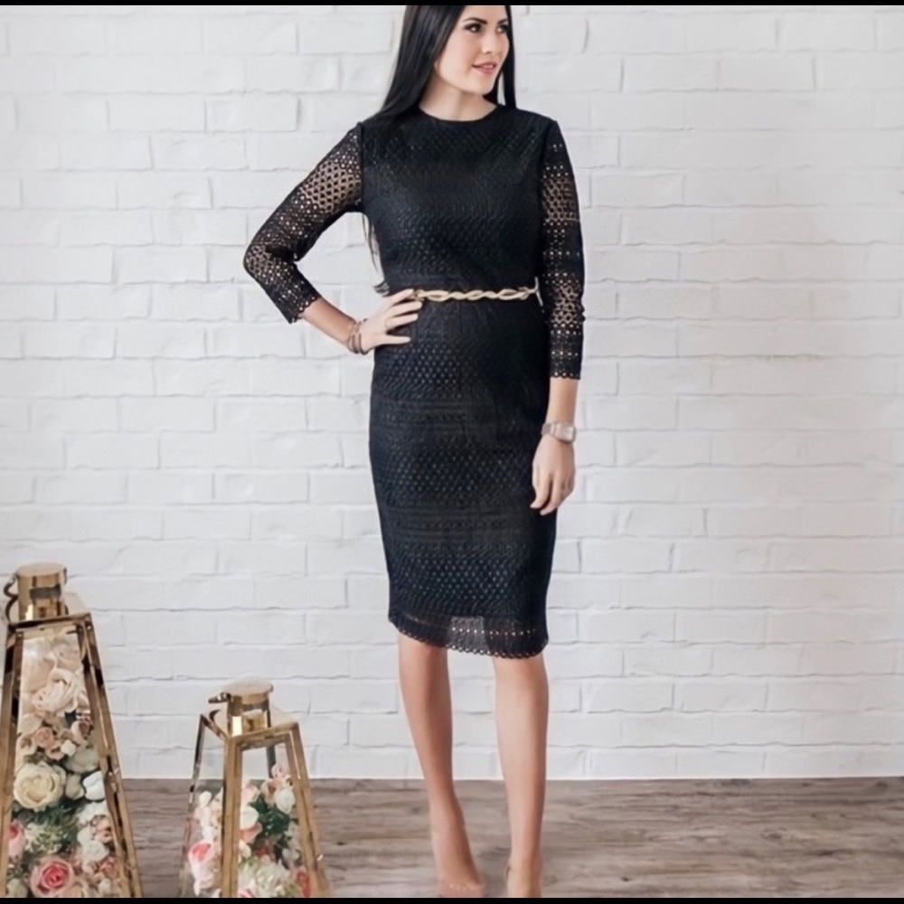 Rachel Parcell Black Lace Dress - The Emily Dress S